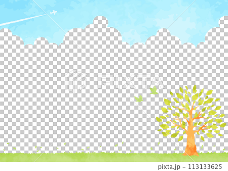 大きな木のある風景イラスト 大きな木のある風景イラスト 113133625