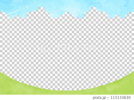 簡單的草原和藍天背景圖 113133630