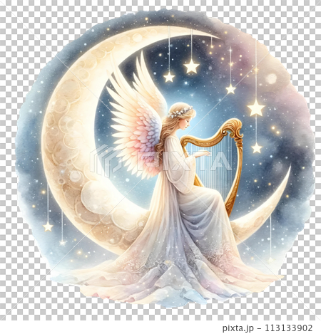 Angel playing harp 113133902