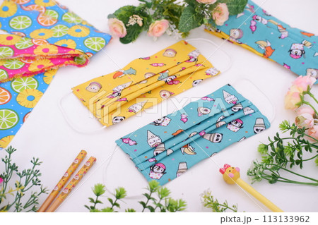 beautiful patterned masks as a background 113133962