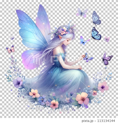 cute fairy with butterfly  113134144