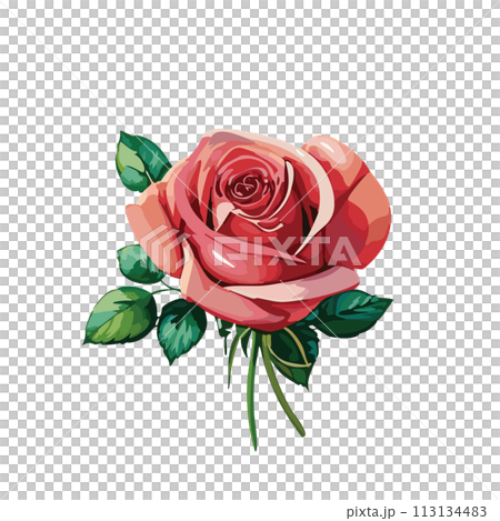 一朵紅色玫瑰花例證 113134483