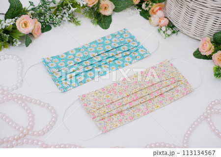 beautiful patterned masks as a background 113134567