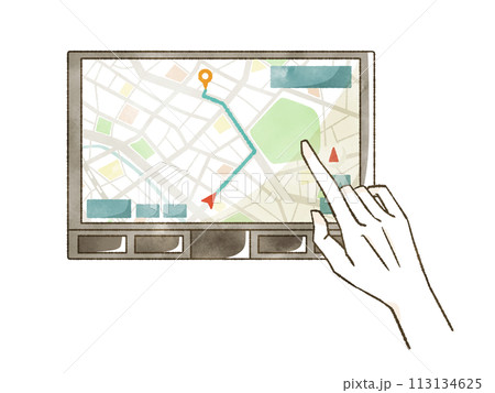 ナビで経路を検索する手 113134625