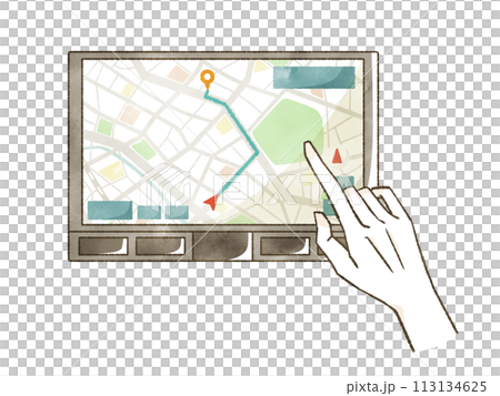 Hand searching for route with navigation 113134625