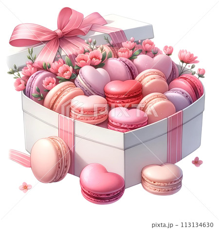 Macarons in gift box 113134630
