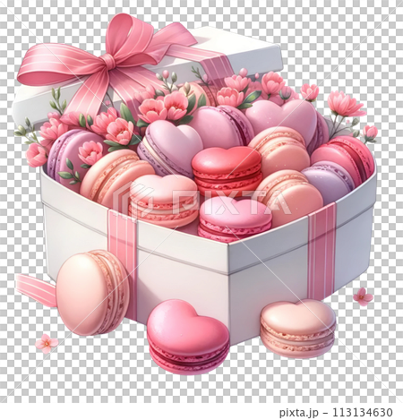 Macarons in gift box 113134630