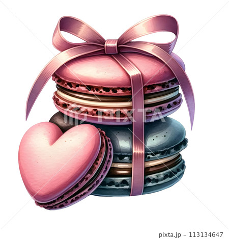 colorful macaroons in a heart shape colorful macaroons in a heart shape 113134647