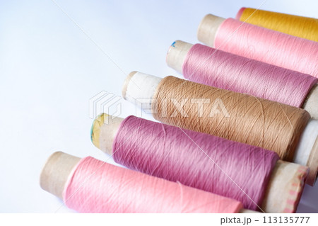 spools of thread for sewing, isolated on white background spools of thread for sewing, isolated on white background 113135777