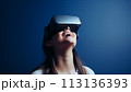 Woman in VR glasses. 113136393