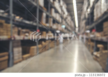 Warehouse background storage inventory shelf with freight container aisle space. Goods supply lot shelf cardboard store box pallet. Commercial packaging on steel rack. Aisle in storehouse inventory Warehouse background storage inventory shelf with freight container aisle space. Goods supply lot shelf cardboard store box pallet. Commercial packaging on steel rack. Aisle in storehouse inventory 113136972