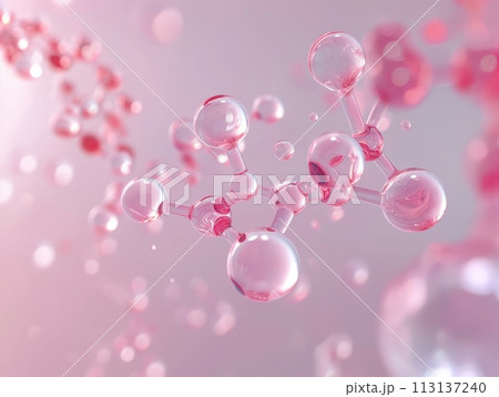 Molecules in a complex structure, symbolizing scientific discovery and innovation 113137240