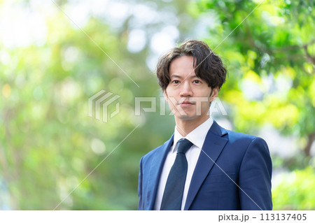 ビジネスマン 新緑 ビジネスマン 新緑 113137405