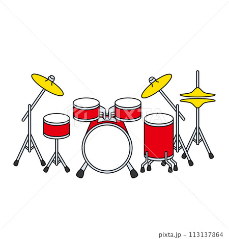 シンプルで可愛いドラムのイラスト 白背景 ベクター 主線あり クリップアート シンプルで可愛いドラムのイラスト 白背景 ベクター 主線あり クリップアート 113137864