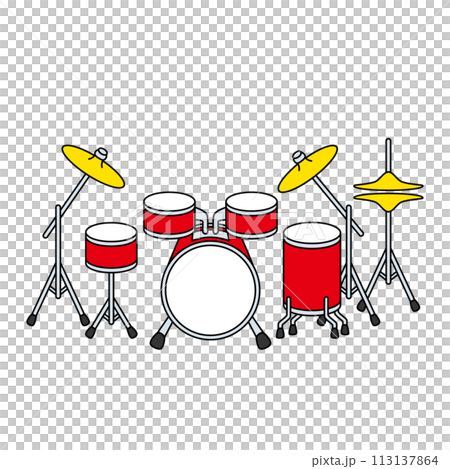 シンプルで可愛いドラムのイラスト 白背景 ベクター 主線あり クリップアート シンプルで可愛いドラムのイラスト 白背景 ベクター 主線あり クリップアート 113137864