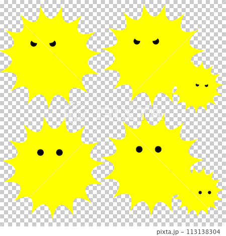 シンプルで可愛い！黄色い花粉のキャラクター 113138304