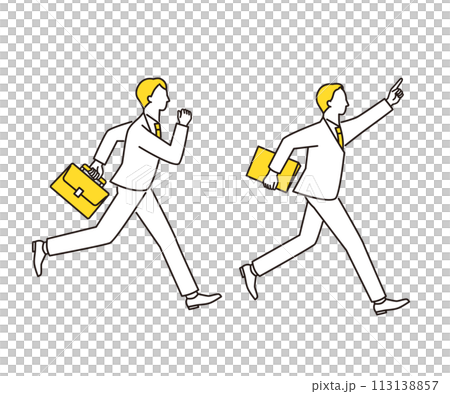 帶著袋子和文件奔跑的商人 帶著袋子和文件奔跑的商人 113138857