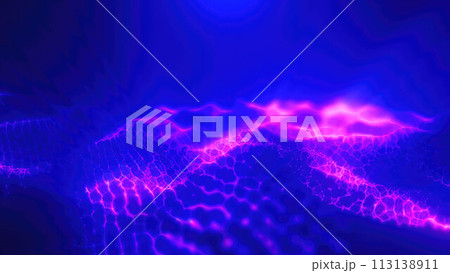 Purple energy magic digital high tech waves with light rays lines and energy particles. Abstract background Purple energy magic digital high tech waves with light rays lines and energy particles. Abstract background 113138911