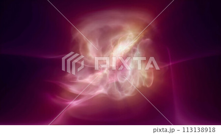 Purple energy magic waves and lines of liquid plasma smoke particles futuristic . Abstract background 113138918