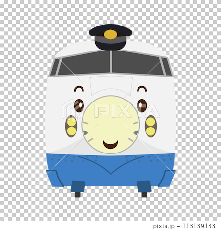 戴著司機帽的可愛笑臉0系列新幹線插圖 戴著司機帽的可愛笑臉0系列新幹線插圖 113139133