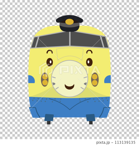 An illustration of a cute smiley-faced Type 922 Doctor Yellow wearing a driver's hat. An illustration of a cute smiley-faced Type 922 Doctor Yellow wearing a driver's hat. 113139135