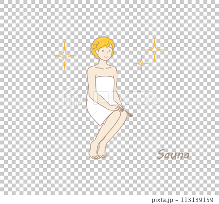 A cute sauna-loving woman who refreshes her body and mind in the sauna and shines brightly.Toto Sauna Girl 113139159