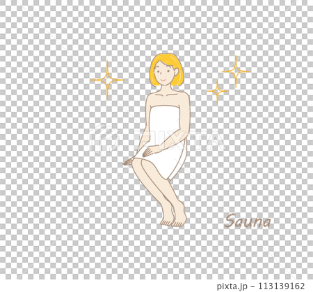 A cute sauna-loving woman who refreshes her body and mind in the sauna and shines brightly.Toto Sauna Girl 113139162