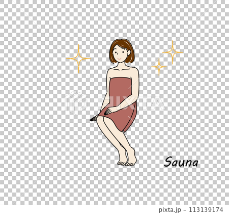 A cute sauna-loving woman who refreshes her body and mind in the sauna and shines brightly.Toto Sauna Girl 113139174