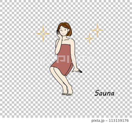 A cute sauna-loving woman who refreshes her body and mind in the sauna and shines brightly.Toto Sauna Girl 113139176