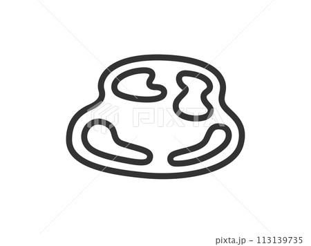 水たまりのアイコン（線画）のイラスト 113139735