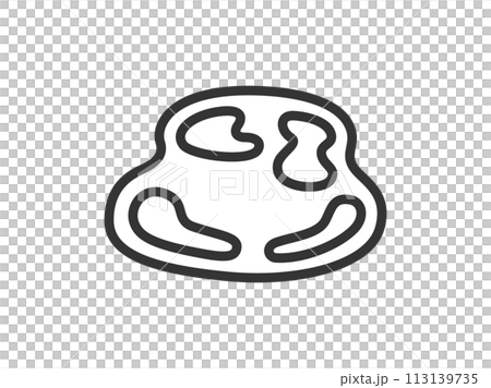 水たまりのアイコン（線画）のイラスト 113139735