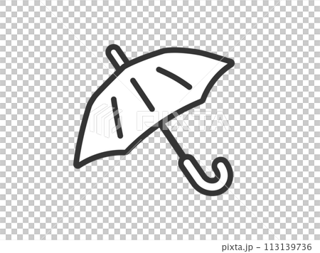 開いた傘のアイコン（線画）のイラスト 113139736