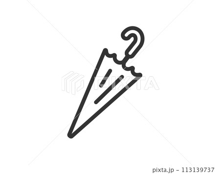 閉じた傘のアイコン（線画）のイラスト 113139737