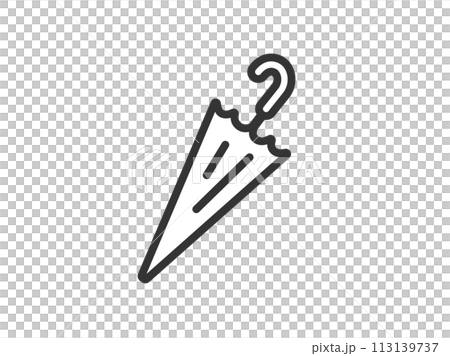 閉じた傘のアイコン（線画）のイラスト 113139737