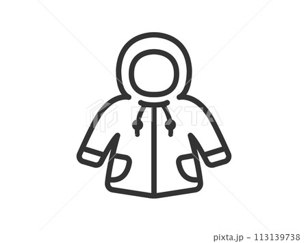 レインコートのアイコン(線画)のイラスト レインコートのアイコン(線画)のイラスト 113139738