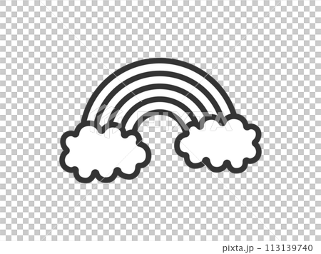 彩虹圖示插圖(畫線) 彩虹圖示插圖(畫線) 113139740