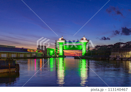 （静岡県）沼津市大型展望水門びゅうお　ライトアップ 113140467