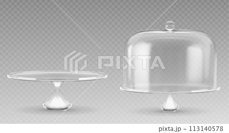 Cake glass stand with dome bell cover mockup. Cake glass stand with dome bell cover mockup. 113140578