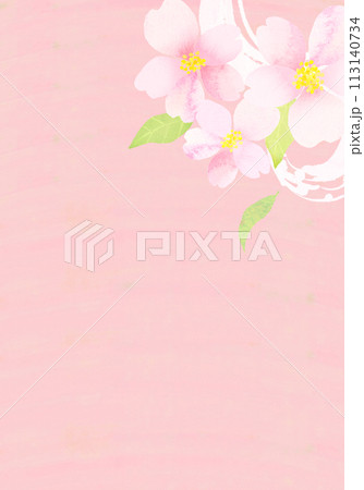 水彩タッチの桜の背景素材　水彩テクスチャ　 113140734