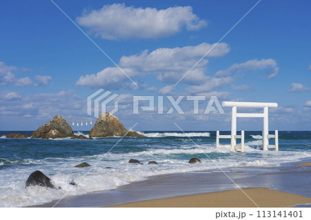 福岡県 桜井二見ヶ浦と夫婦岩 113141401