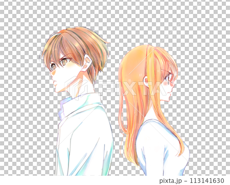 Angry man and woman back to back 113141630