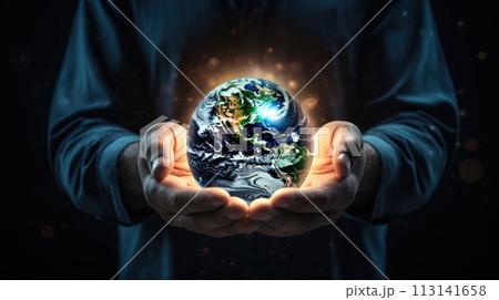 Earth hour: a global call to action for environmental awareness, unity, and energy conservation, symbolizing a collective commitment to a sustainable and eco-friendly future for our planet. 113141658
