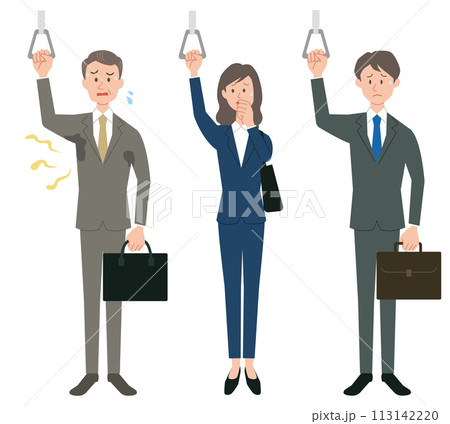 体臭が気になる男女のビジネスパーソンのイラスト 体臭が気になる男女のビジネスパーソンのイラスト 113142220