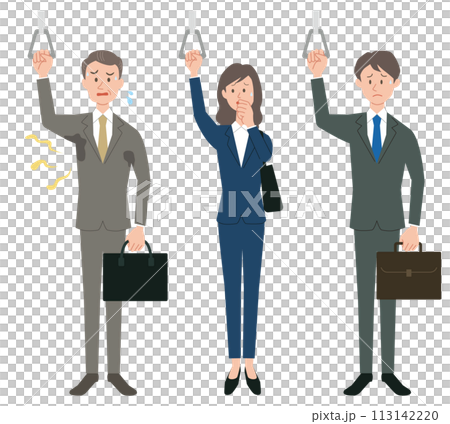 体臭が気になる男女のビジネスパーソンのイラスト 体臭が気になる男女のビジネスパーソンのイラスト 113142220
