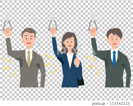 男性和女性商務人士關注體味的插圖 113142223