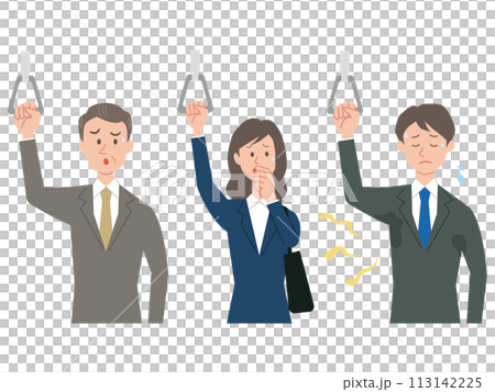 体臭が気になる男女のビジネスパーソンのイラスト 体臭が気になる男女のビジネスパーソンのイラスト 113142225