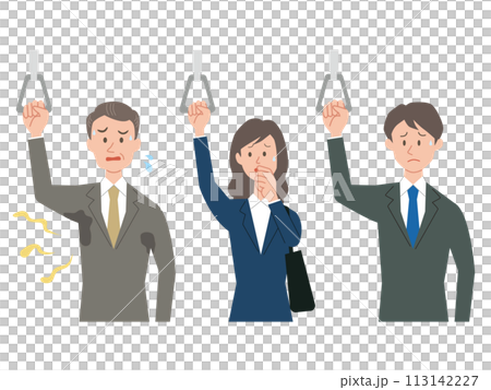 男性和女性商務人士關注體味的插圖 男性和女性商務人士關注體味的插圖 113142227