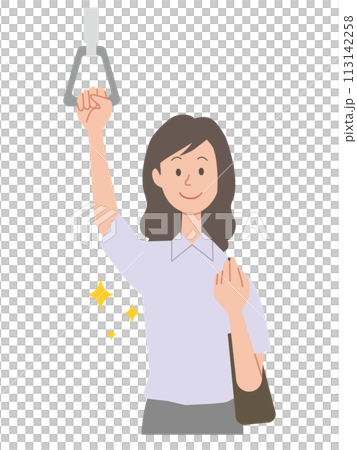 さわやかに通勤するビジネスウーマンのイラスト 113142258