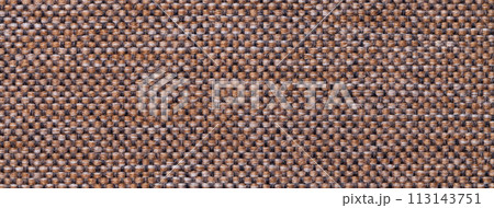 Texture of dark brown color background from woven textile material with wicker pattern, macro. Texture of dark brown color background from woven textile material with wicker pattern, macro. 113143751