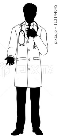 Doctor Man Medical Silhouette Healthcare Person 113144045